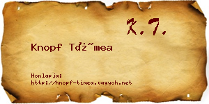 Knopf Tímea névjegykártya